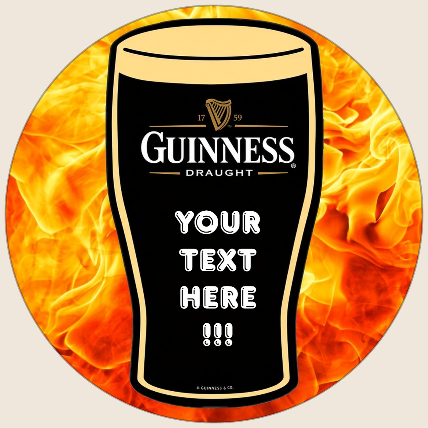 Personalised Guinness Edible Cake Topper