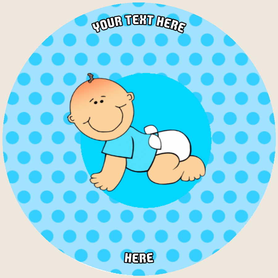 Personalised Christening Boy Cupcake Toppers